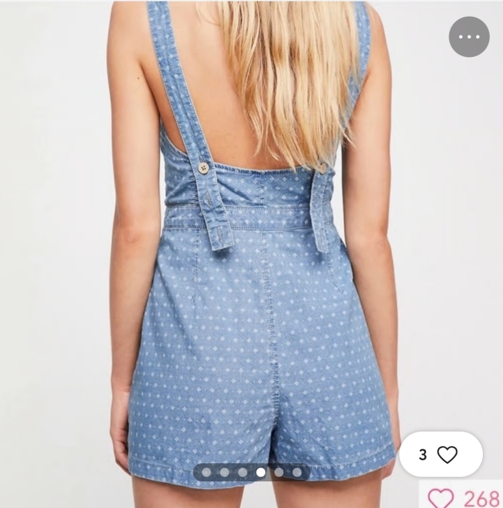 Free People‎ Light Blue Denim Overalls